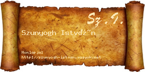 Szunyogh István névjegykártya